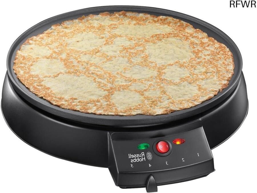 RFWR Crepe Maker 1200W met Antiaanbaklaag en Temperatuurinstelling