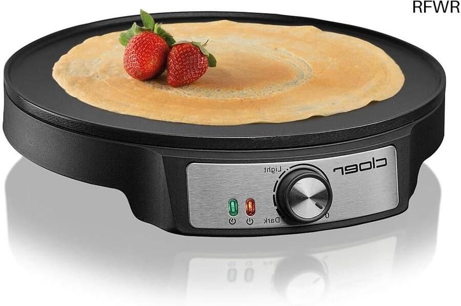 RFWR Crêpes-maker voor zoete en hartige pannenkoeken 29 cm Ø 1200 W antiaanbaklaag inclusief deegverdeler en spatel