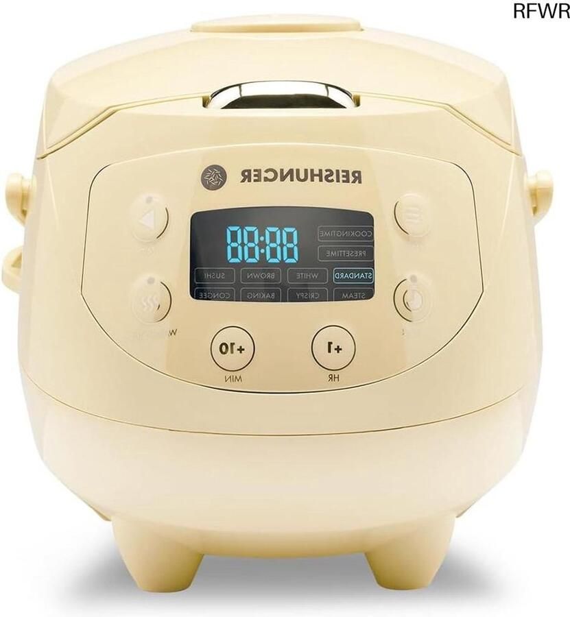 RFWR Digitale Rijstkoker 0 6l met 8 Kookprogramma's en Warmhoudfunctie – Perfect Gekookte Rijst voor 3 Personen