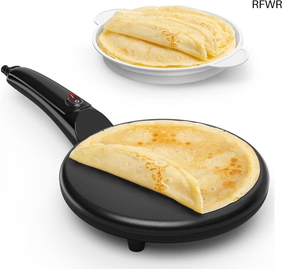RFWR Draagbare Elektrische Pannenkoekenpan met Antiaanbaklaag 800 W Eenvoudig in Gebruik en Veilig