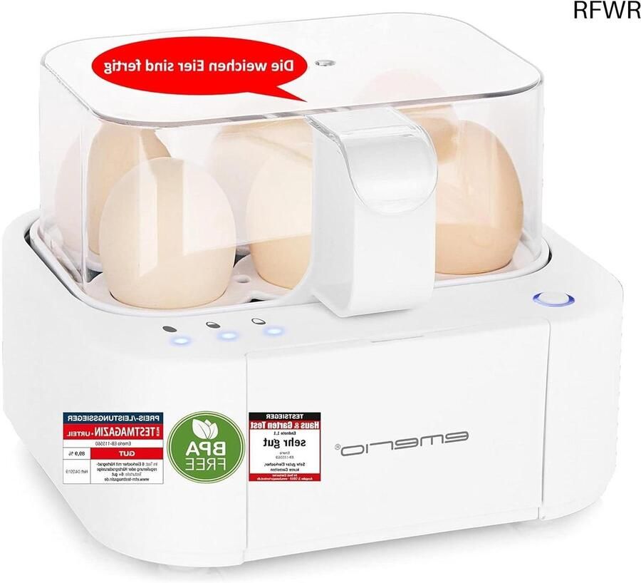 RFWR Eierkoker voor perfecte ontbijt-eieren met spraakopdracht in 3 gaarstanden