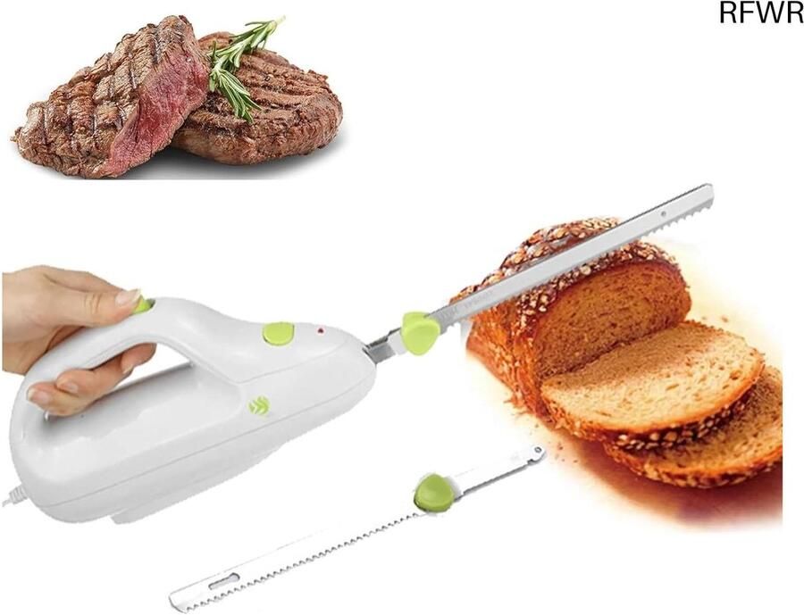 RFWR Elektrisch Keukenmes voor Vlees Brood Groenten en Fruit Ergonomisch en Krachtig