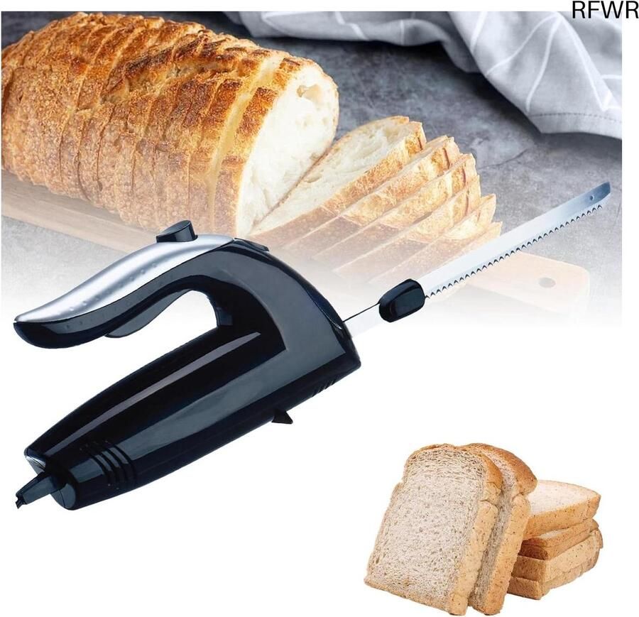 RFWR Elektrisch Mes voor Perfecte Sneden van Brood Vlees en Groenten Oplaadbare Snijder met Roestvrijstalen Messen