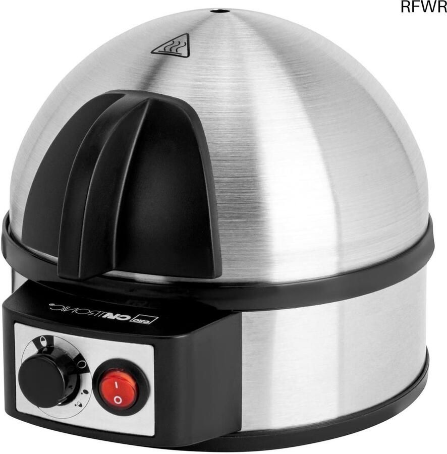 RFWR Elektrische eierkoker voor maximaal 7 eieren Roestvrijstalen eierkoker met hardheidsinstelling en akoestisch signaal 400 watt