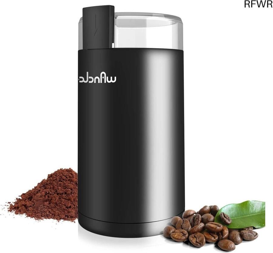 RFWR Elektrische Koffiemolen voor Bonen en Specerijen Roestvrijstalen Mes en Kom