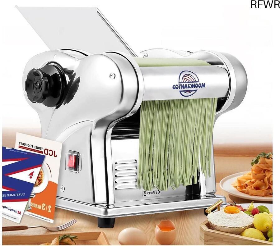 RFWR Elektrische pastamachine met 9 instelbare diktes voor zelfgemaakte pasta