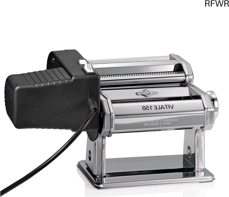 RFWR Elektrische pastamachine met motor en 3 opzetstukken voor versgemaakte pasta