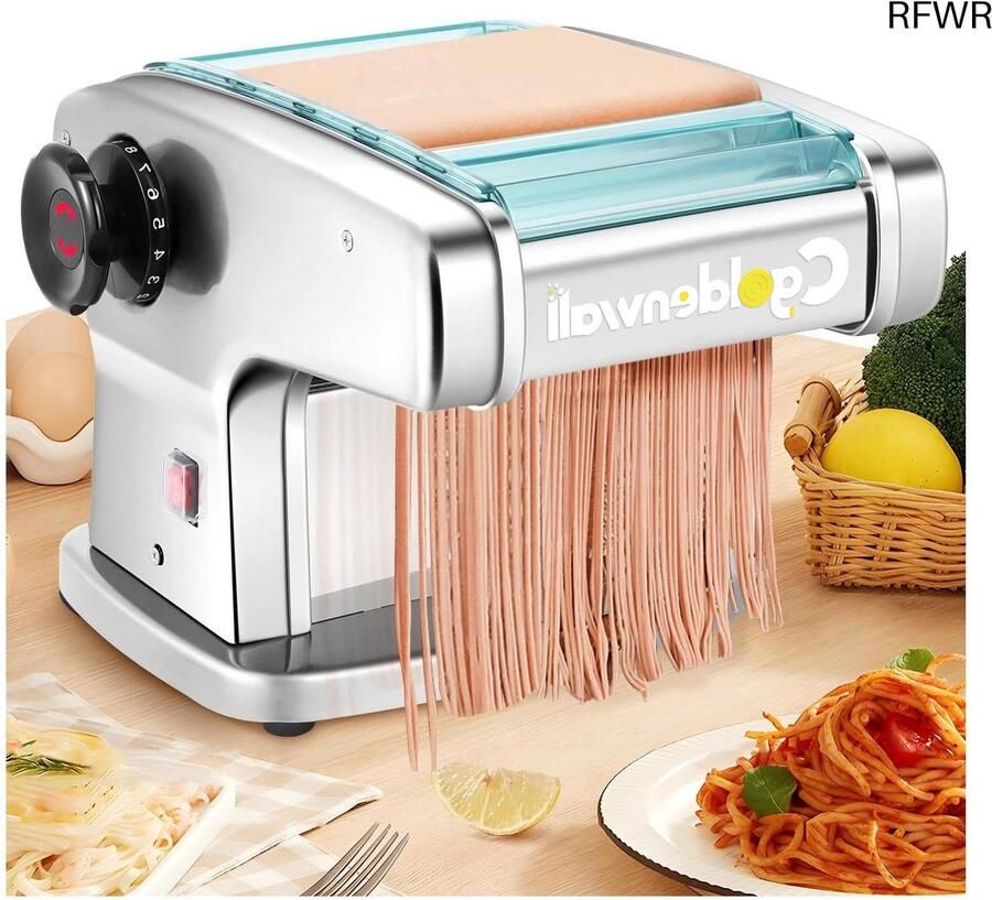 RFWR Elektrische pastamachine voor verse pasta met 9 dikte-instellingen en 4 snijdiktes