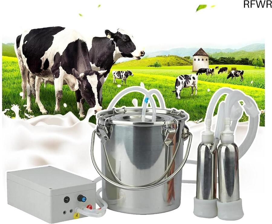 RFWR Elektrische Pulserende Vacuümmelkmachine voor Koeien Geiten en Schapen Automatische Melkstop en Instelbare Zuigkracht