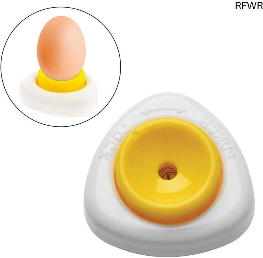 RFWR Halfautomatische Eierprikker met Veiligheidsvergrendeling Keukenaccessoire voor Perfect Gekookte Eieren