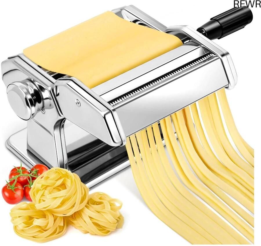 RFWR Handmatige pastamachine voor verse pasta met 7 dikte-instellingen en twee breedtes