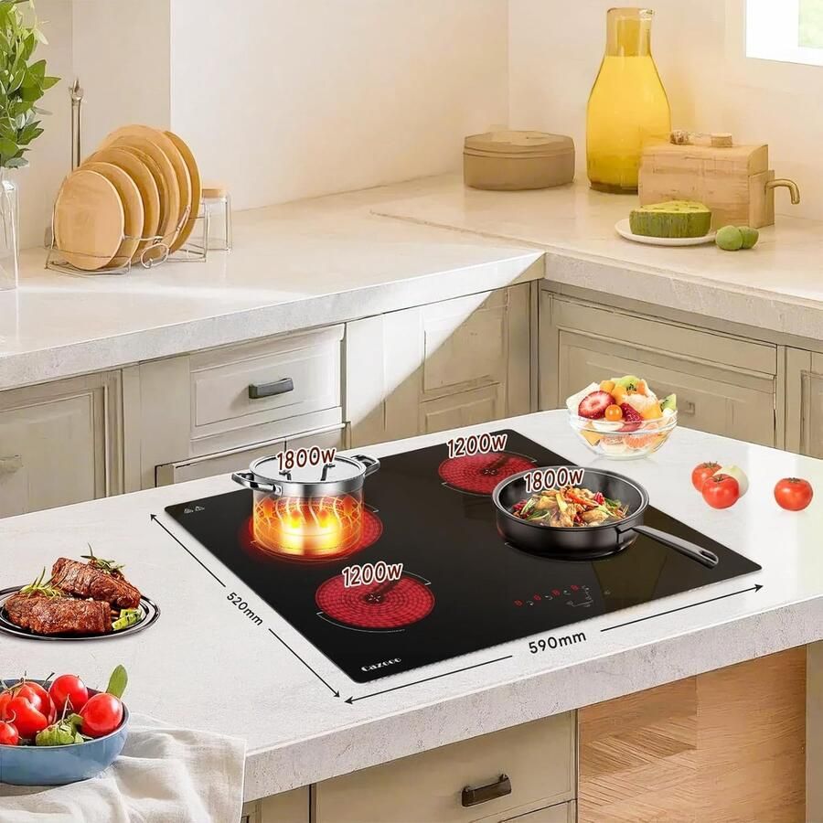 RFWR Keramische kookplaat 60 cm met 4 zones en touch-bediening