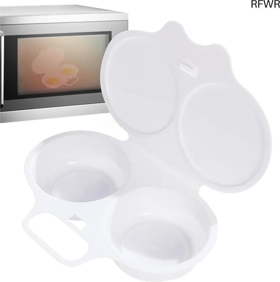RFWR Magnetron Eierkoker voor 2 Eieren Ideale Keuken Gadget voor Gepocheerde Eieren
