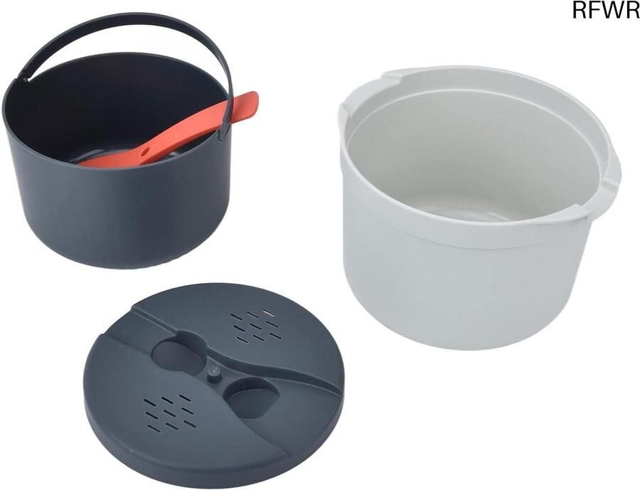 RFWR Magnetron Rijstkoker 2L met Rijstlepel en Deksel Vaatwasmachinebestendig