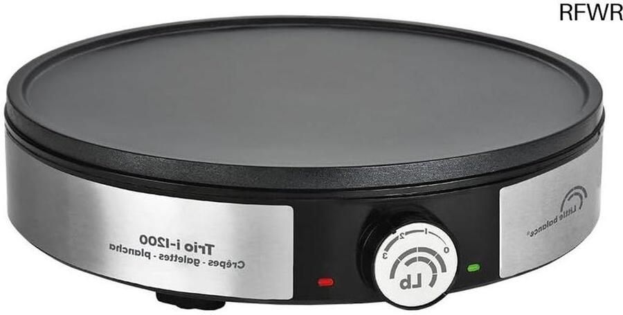 RFWR Maxi-Crêpes Trio 3-in-1 Elektrische Pannenkoekenpan – Pannenkoeken Galetten Plancha met Regelbare Thermostaat en Roestvrijstalen Afwerking