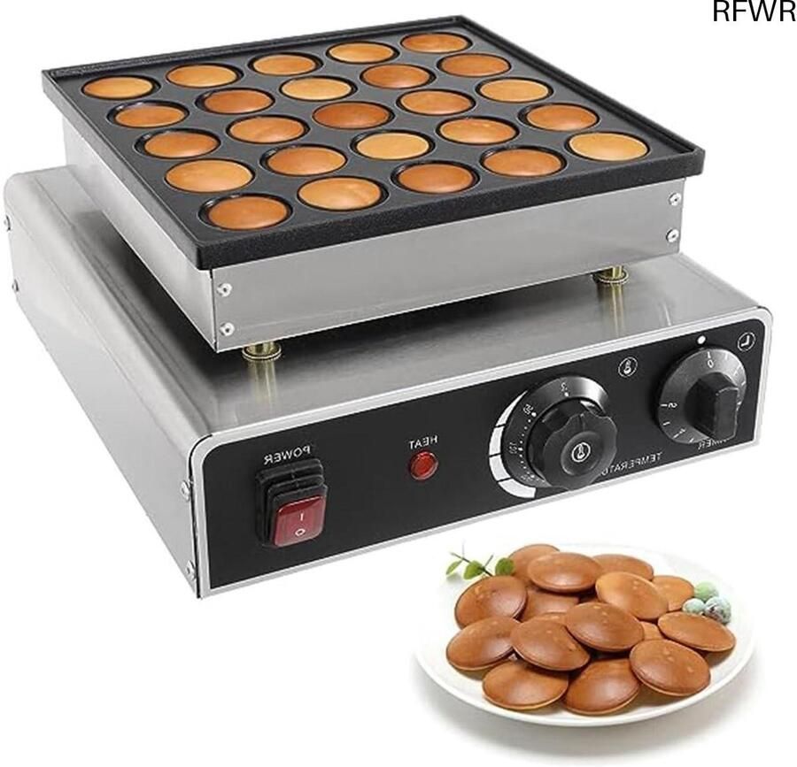 RFWR Mini Pannenkoeken Maker voor het Maken van 25 of 50 Nederlandse Pannenkoeken
