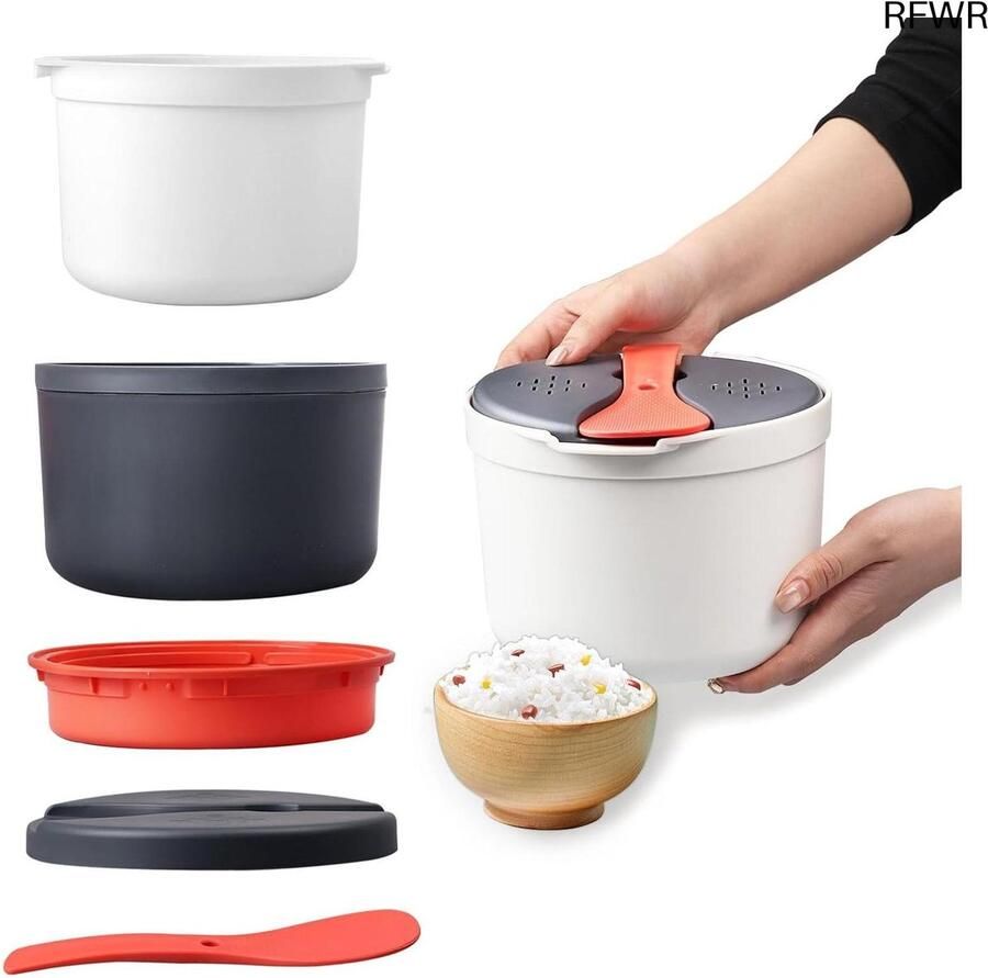 RFWR Multifunctionele Dubbellaagse Magnetronrijstkoker met Stoompan 2 Liter