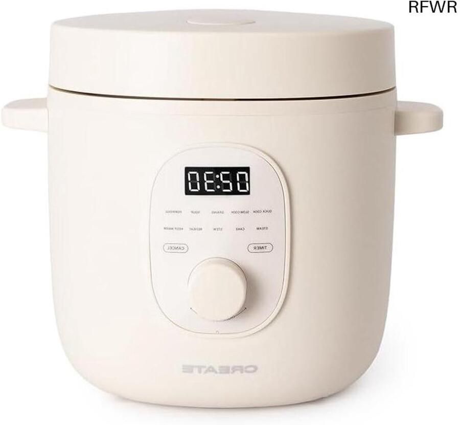 RFWR Multifunctionele Elektrische Rijstkoker tot 24 Uur Programmeerbaar met Stoommand en Warmhoudfunctie Compacte 1 2L