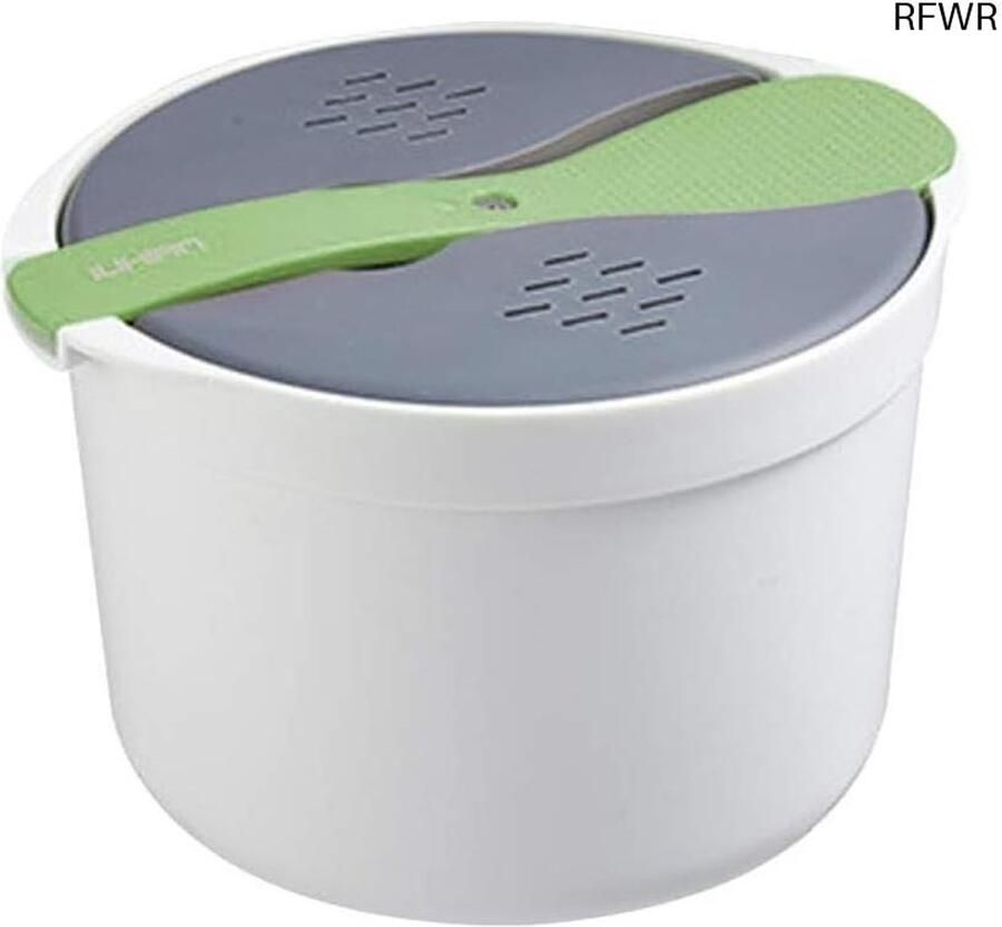 RFWR Multifunctionele Rijstkoker en Stoompan 2 Liter Geschikt voor Magnetron Eenvoudig Koken