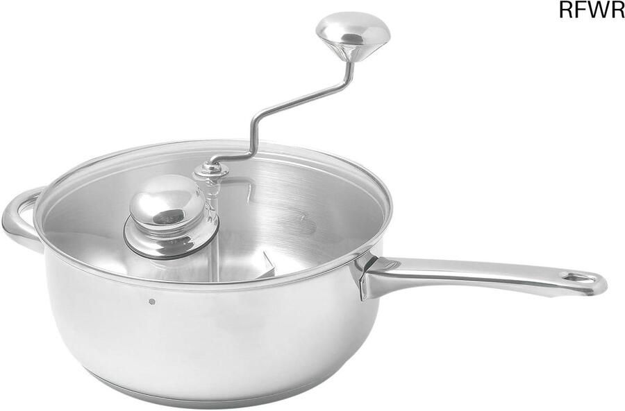 RFWR Popcornmachine Ø 24 cm met Glazen Deksel en Hittebestendige Handgreep Geschikt voor Inductie