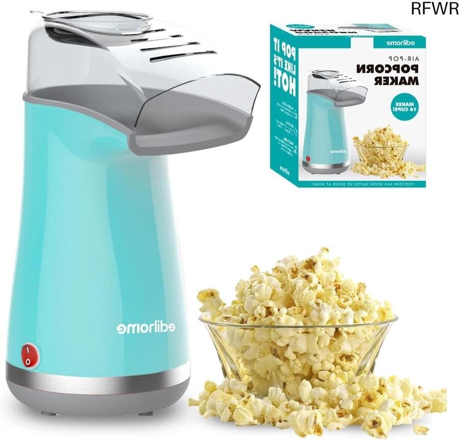 RFWR Popcornmachine elektrisch 1200W Gezonde popcorn in 2 minuten