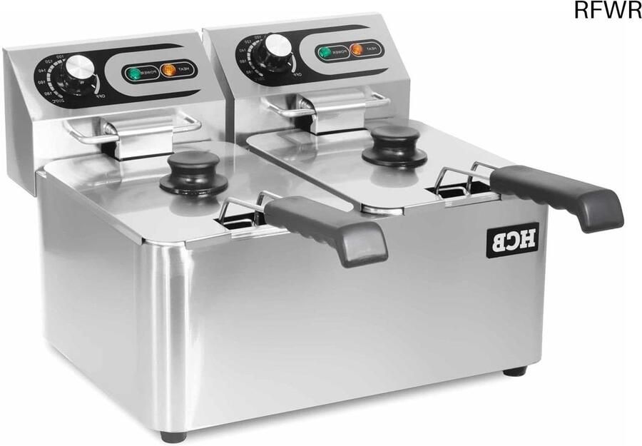 RFWR Professionele Dubbele Friteuse voor Horeca 8 L RVS