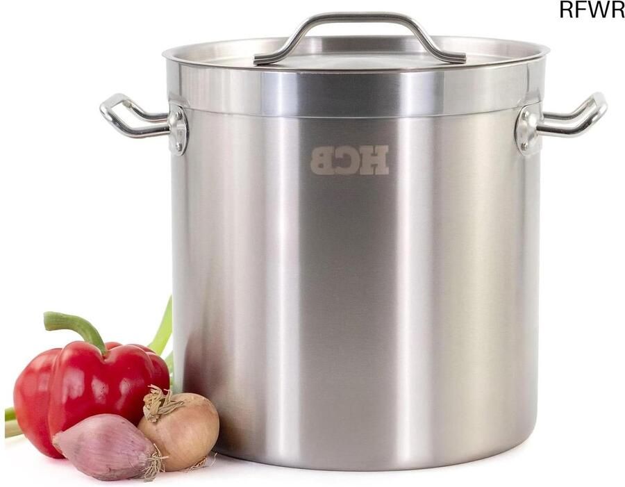 RFWR Professionele RVS Kookpan 12 Liter Geschikt voor Inductie Gas en Elektrisch Vaatwasserbestendig