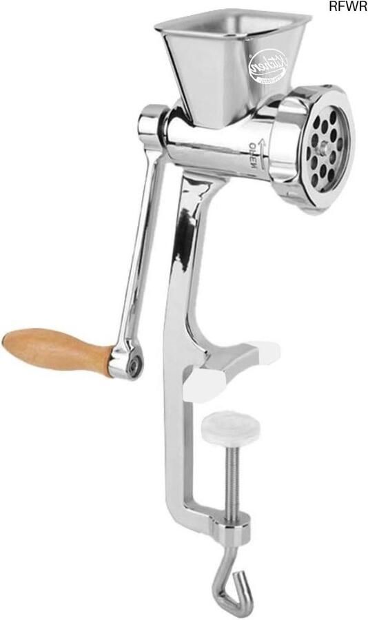 RFWR Roestvrijstalen handgehaktmolen met meerdere schijven en hulpstukken voor vlees en groenten
