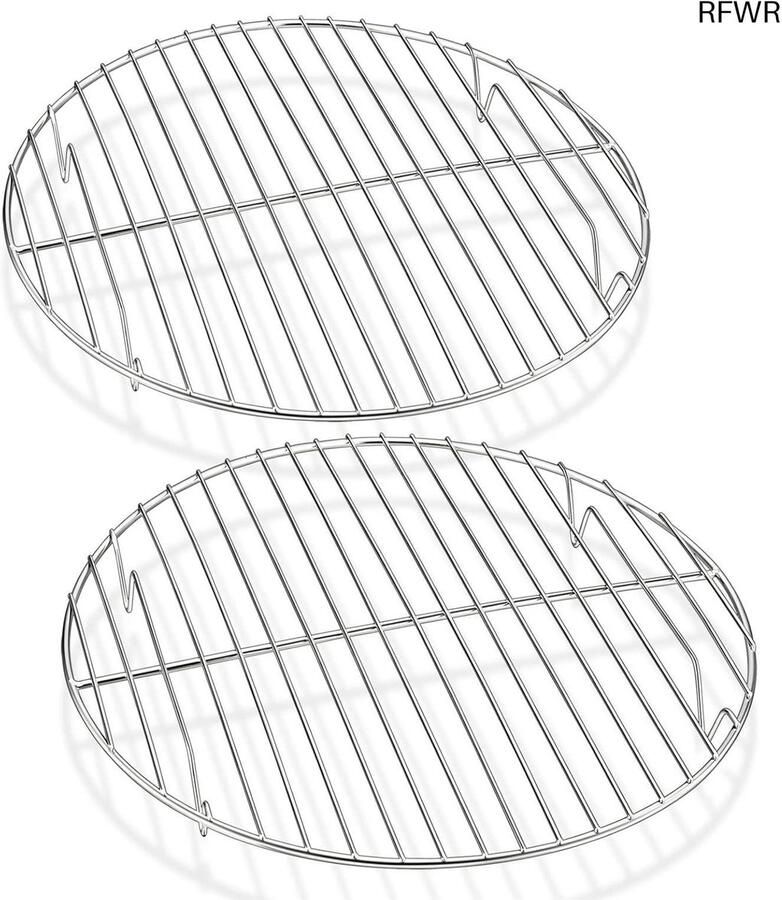 RFWR Rond Afkoelrooster Set van 2 100% Roestvrij Staal Oven- en Vaatwasmachinebestendig 27 cm