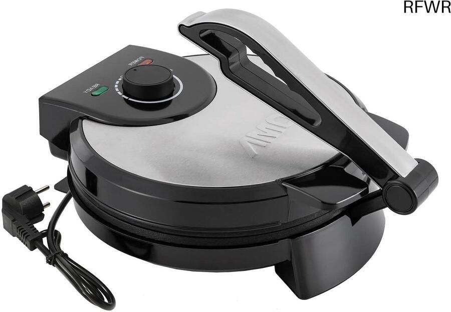 RFWR Roti Maker 1200 W met Antiaanbaklaag en Temperatuurinstelling voor Tortilla's en Tacos Dubbelzijdige Verwarming 26 cm