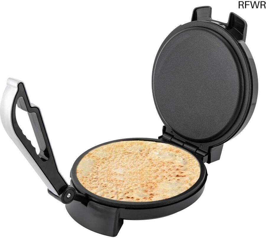 RFWR Roti-maker 1200 W met gratis roti-warmer afneembare handgreep temperatuurregeling antiaanbaklaag voor tortilla's en taco's