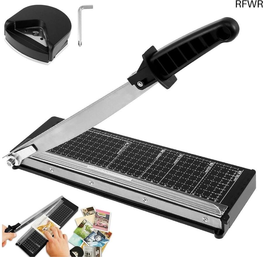 RFWR Snijmachine A4 30 cm voor Scrapbooking en Knutselen Papiersnijder met Afneembare Gids en Antislip Handgreep