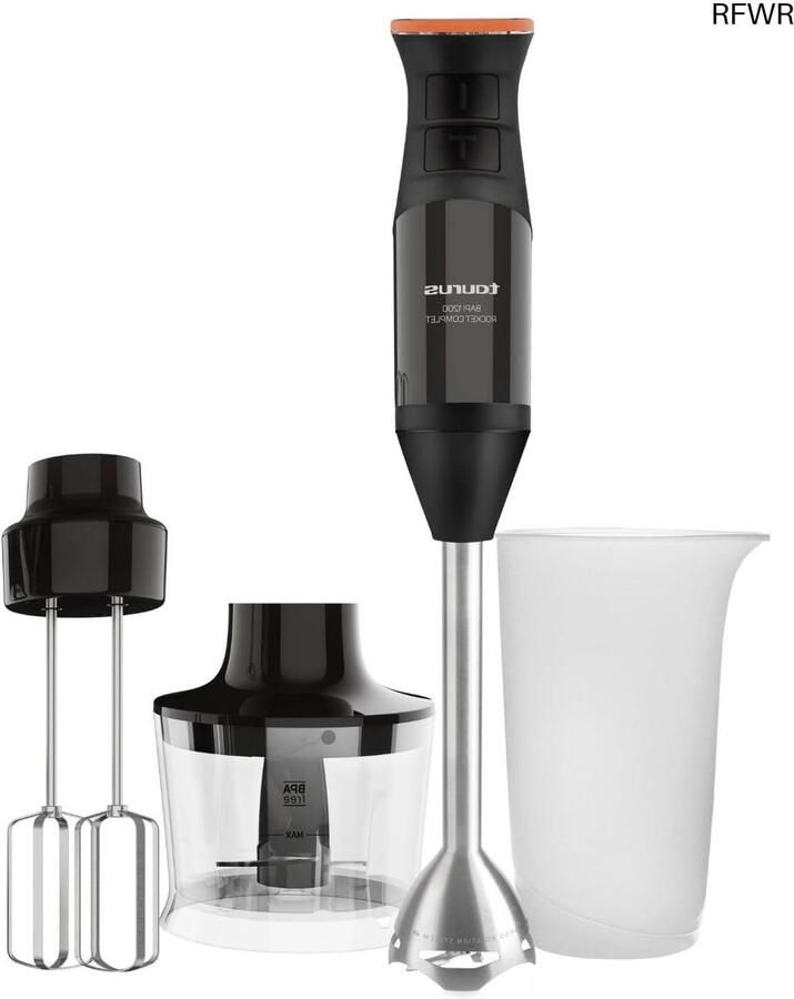 RFWR Staafmixer 1200W met Turbo 20 Snelheden Roestvrijstalen Messen en Compleet Accessoireset