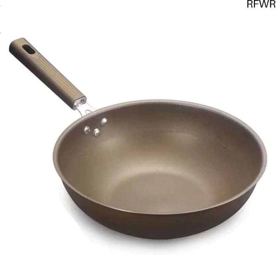 RFWR Roestvrijstalen Wok met Antiaanbaklaag 32 cm Geschikt voor Alle Kookplaten