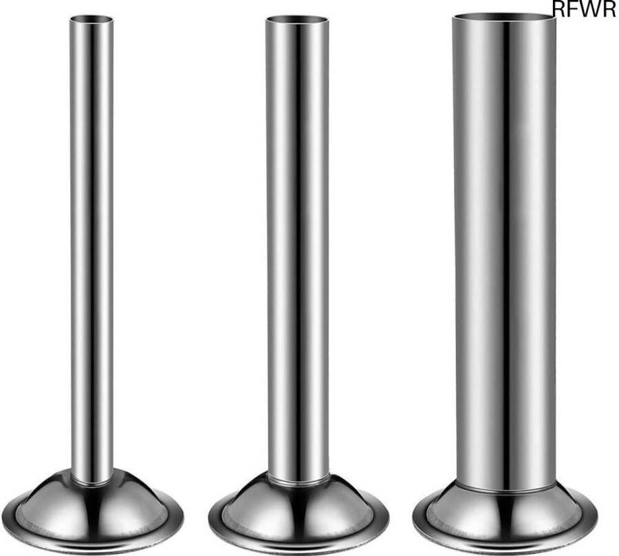 RFWR Roestvrijstalen Worstvultrechter met 3 Maten Vleesmolen Accessoire