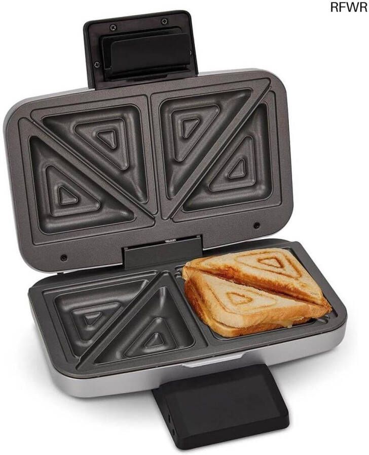 RFWR Sandwichmaker voor 2 sandwiches met diagonaal snijden 900 W XXL-vullingen backlamp