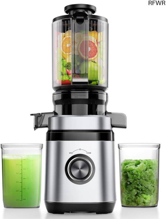 RFWR Slowjuicer voor Groenten en Fruit met 350W Stille Motor en Brede Vulopening