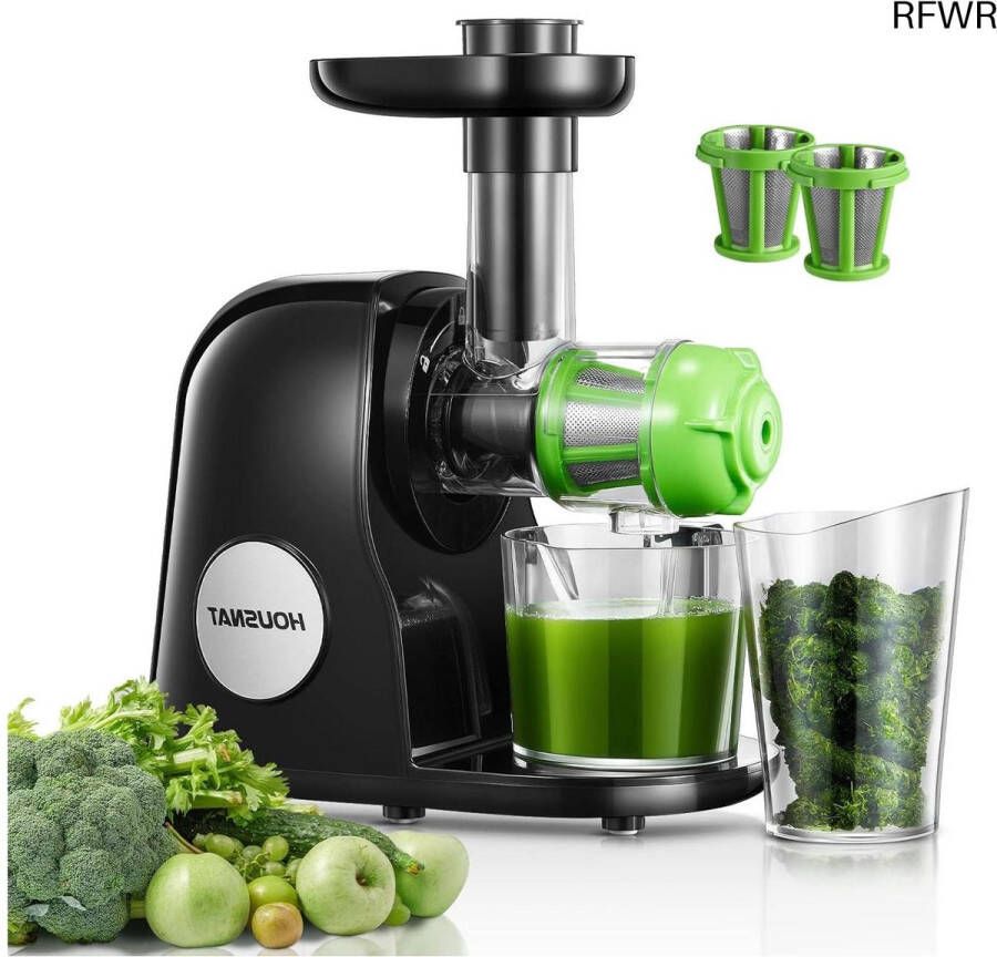 RFWR Slowjuicer voor Groenten en Fruit met Stil Motor en Omkeerfunctie