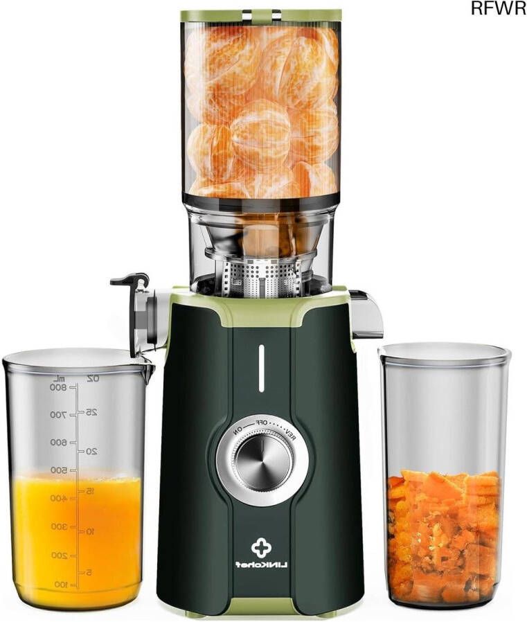 RFWR Snelreinigende Sapcentrifuge voor Groenten en Fruit – 3-in-1 Slow Juicer met Eenvoudige Installatie