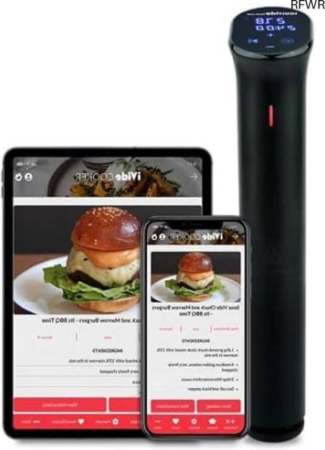 RFWR Sous Vide Precision Cooker met WiFi en App 1200 Watt Thermische Circulatiestick Koken tot de Perfecte Temperatuur
