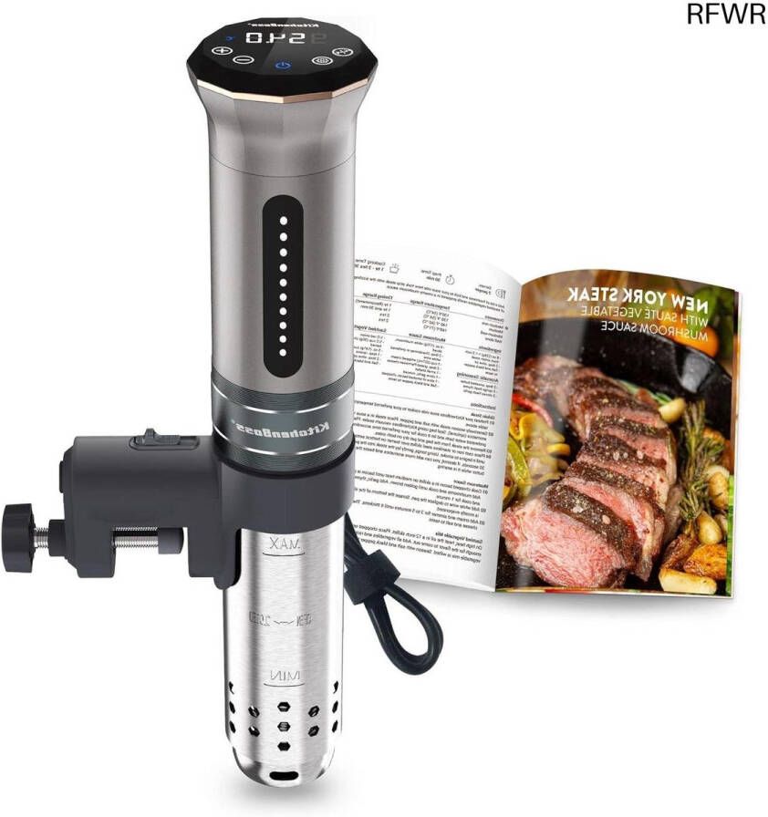 RFWR Sous Vide Stick 1100 W: Waterdichte Circulatie Cooker met LED-Display en Verstelbare Thermostaat voor Perfecte Kookresultaten