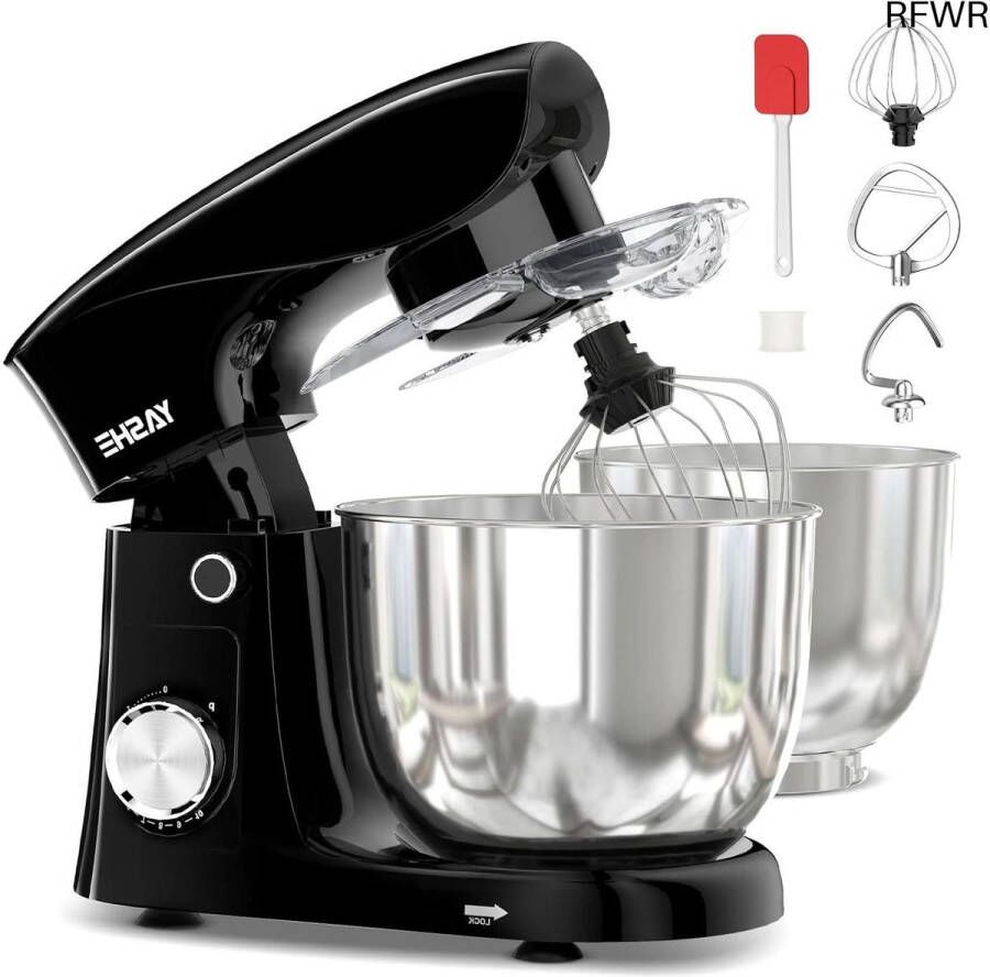 RFWR Standmixer 1500W met 4 5 en 5L RVS kommen Multifunctionele keukenmachine met 10 snelheden