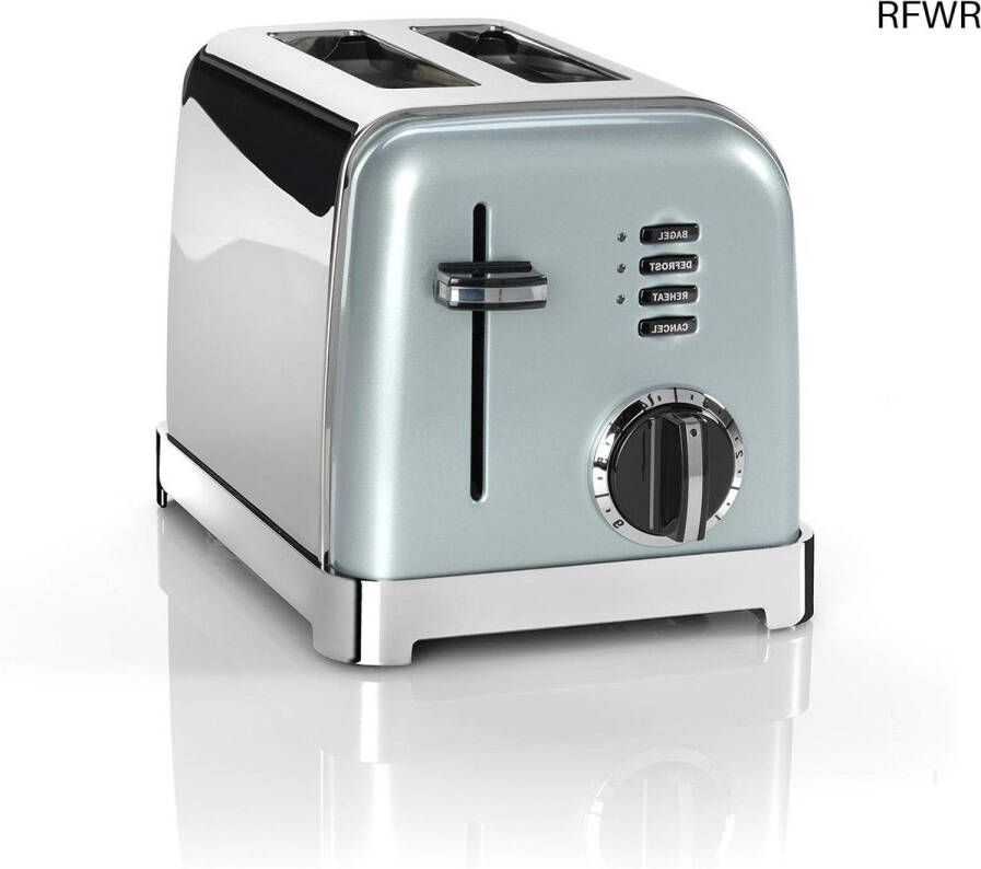 RFWR Stijlvolle 2 Slice Broodrooster met 3 Functies en 6 Bruiningstanden in Light Pistachio
