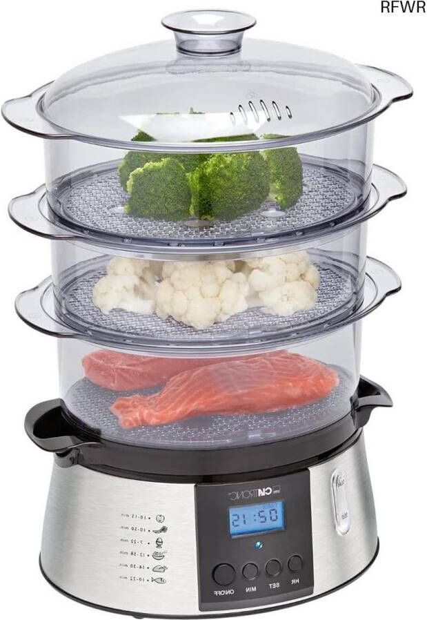 RFWR Stoomkoker met 3 Mandcount 800 W Zwart RVS