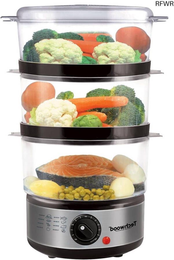 RFWR Stoomkoker Zwart Roestvrij Staal 21x21x26.5 cm