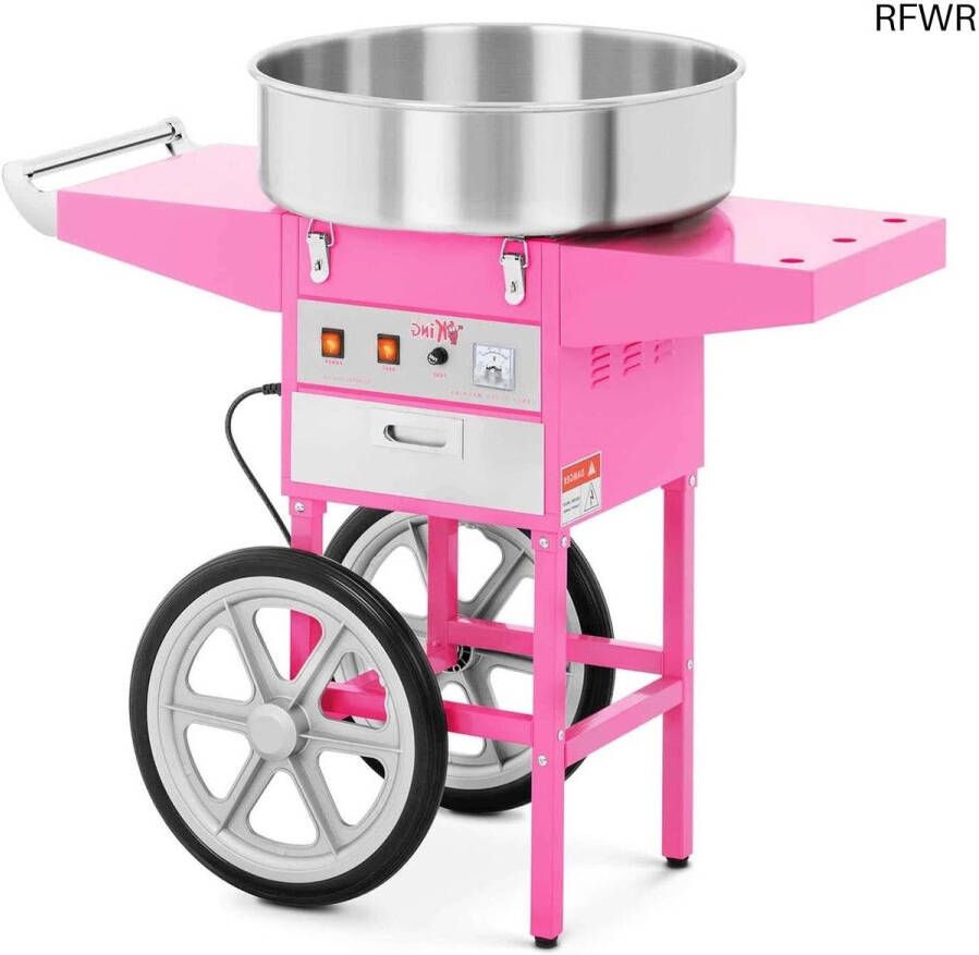 RFWR Suikerspinmachine 1200W met Onderstel en Maatlepel 60 Sec per Portie Diameter Pot 52cm