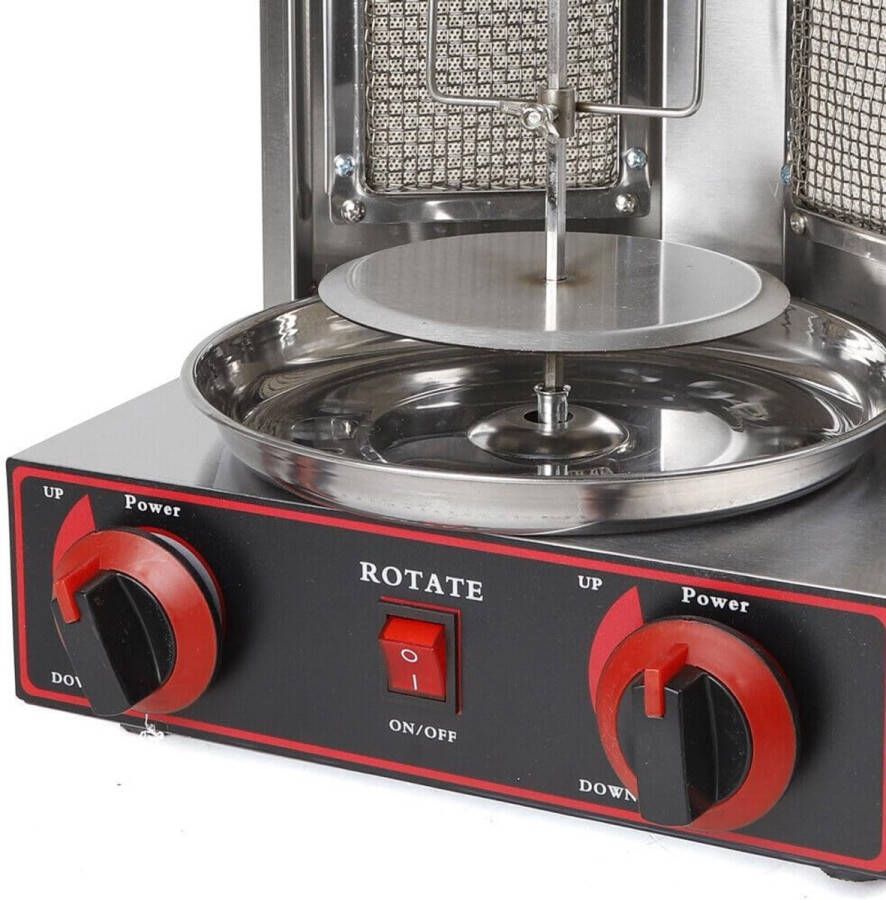 RFWR Tafelgrill voor Döner Kebab Roestvrij Stalen Grill met 3000W Vermogen