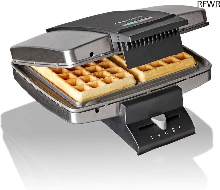 RFWR Traditionele Belgische Wafelijzer voor Perfecte Wafels 930 W Roestvrij Staal