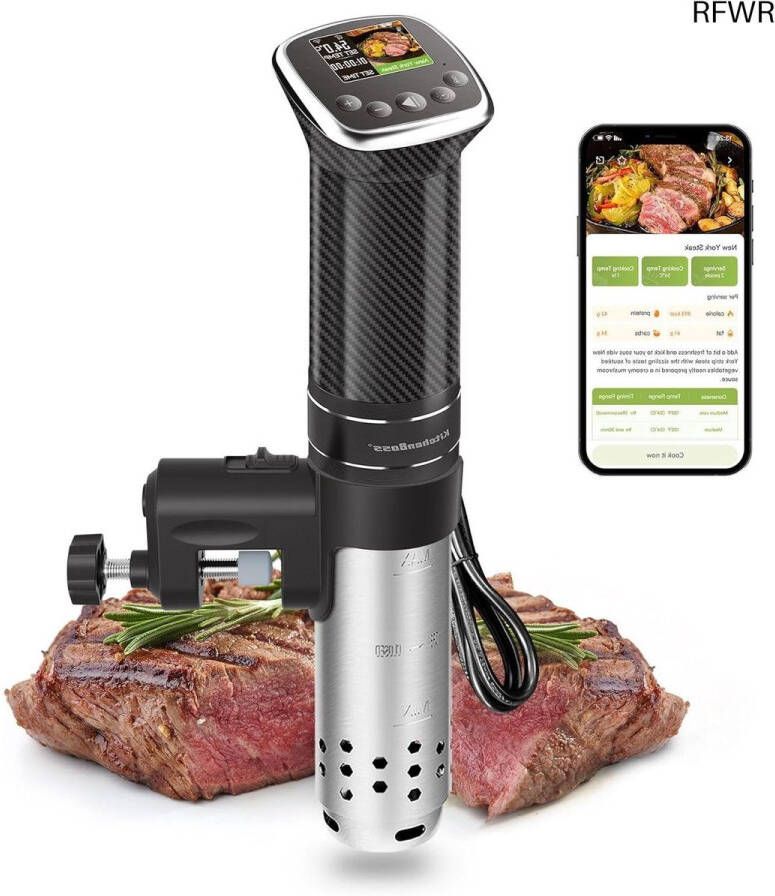 RFWR Vacuüm Koken Thermo Diver 1100W App Controle met TFT-display voor Nauwkeurige Temperatuurregeling