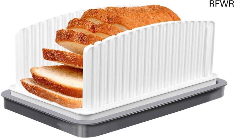 RFWR Verstelbare Broodsnijder met Kruimeldrawer Compact en Opvouwbaar Voor Perfecte Sneden van Zelfgemaakt Brood Bagels en Cake